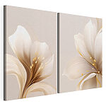 Modularer Leinwanddruck Zarte Blumenarrangements sind ausgestellt