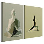 Modularer Leinwanddruck Frau beim Yoga