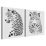 Modularer Leinwanddruck Künstlerische Darstellung der Erhabenheit eines Leoparden