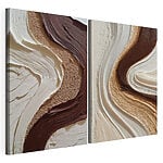 Modularer Leinwanddruck - Fließende Erdtöne