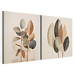 Modularer Leinwanddruck Elegante botanische Kunst in warmen Farbtönen
