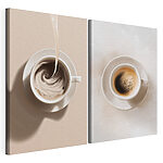 Modularer Leinwanddruck Kaffee in einer Tasse umrühren