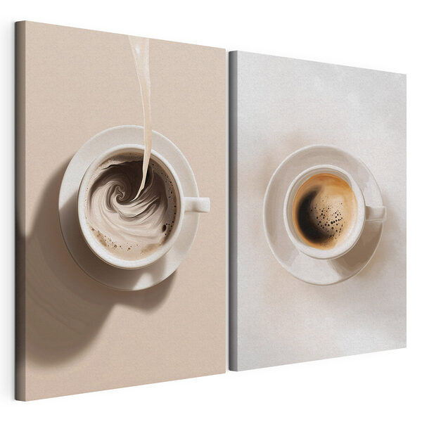 Kaffee in einer Tasse umrühren Modularer Leinwanddruck Kaffee in einer Tasse umrühren
