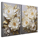 Modularer Leinwanddruck Collage aus weißen Blumen