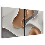 Modularer Leinwanddruck Organische Formen und Texturen in Harmonie