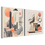 Modularer Leinwanddruck Collage aus verschiedenen Formen und Farben