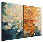 Modularer Leinwanddruck Zwei Blumenbilder auf Leinwand