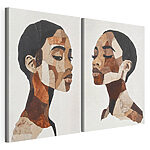 Modularer Leinwanddruck Collage des Gesichts einer Frau
