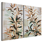 Modularer Leinwanddruck - Elegante botanische Silhouette in sanften Farbtönen
