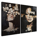 Modularer Leinwanddruck Collage des Gesichts einer Frau
