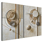 Modularer Leinwanddruck Kunstcollage mit Kreisen und Linien