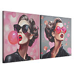 Modularer Leinwanddruck Collage einer Frau mit Sonnenbrille