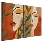 Modularer Leinwanddruck Collage des Gesichts einer Frau