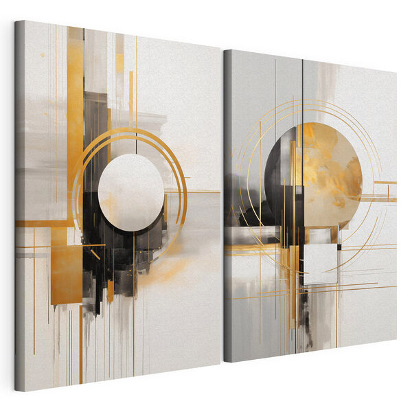 Zwei Kunstwerke Modularer Leinwanddruck Zwei Kunstwerke
