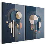 Modularer Leinwanddruck Kunstcollage mit Kreisen und Linien