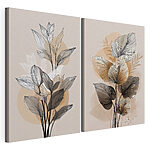 Modularer Leinwanddruck Elegantes botanisches Strichbild-Design