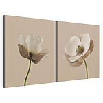 Modularer Leinwanddruck Elegante Blumen in sanften Farbtönen