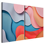Modularer Leinwanddruck Collage aus verschiedenfarbigen Formen