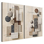 Modularer Leinwanddruck Kunstcollage mit verschiedenen Formen und Farben