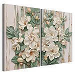 Modularer Leinwanddruck Collage aus Blumen und Blättern
