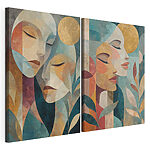 Modularer Leinwanddruck Collage des Gesichts einer Frau