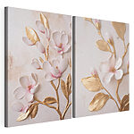 Modularer Leinwanddruck Collage aus Blumen und Blättern