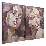 Modularer Leinwanddruck Collage des Gesichts einer Frau