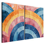 Modularer Leinwanddruck Farbenfrohes Aquarellbild mit Kreisen