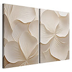 Modularer Leinwanddruck Elegantes Blumenmuster in sanften Farbtönen