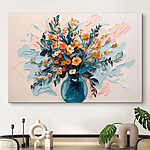 Wandbilder Gemälde von Blumen in einer Vase